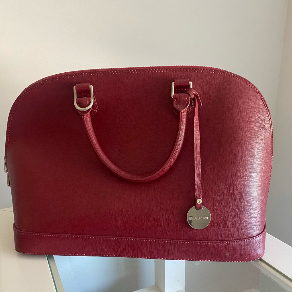 Publication Red Satchel With Gold Accents
